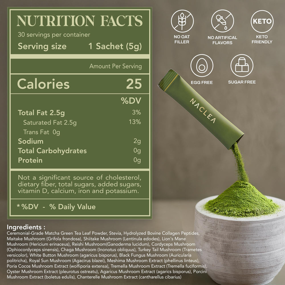 NACLEA natural stevia suggests sugar-free sweetness for beverages.
