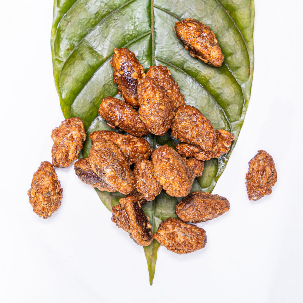 Nahuatl caramelized cacao beans as yogurt topping, adds texture and cacao aroma.