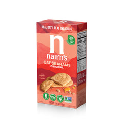 Nairn's Cookie Graham Oatmeal pack-shot highlighting premium ingredients and convenient pantry appeal