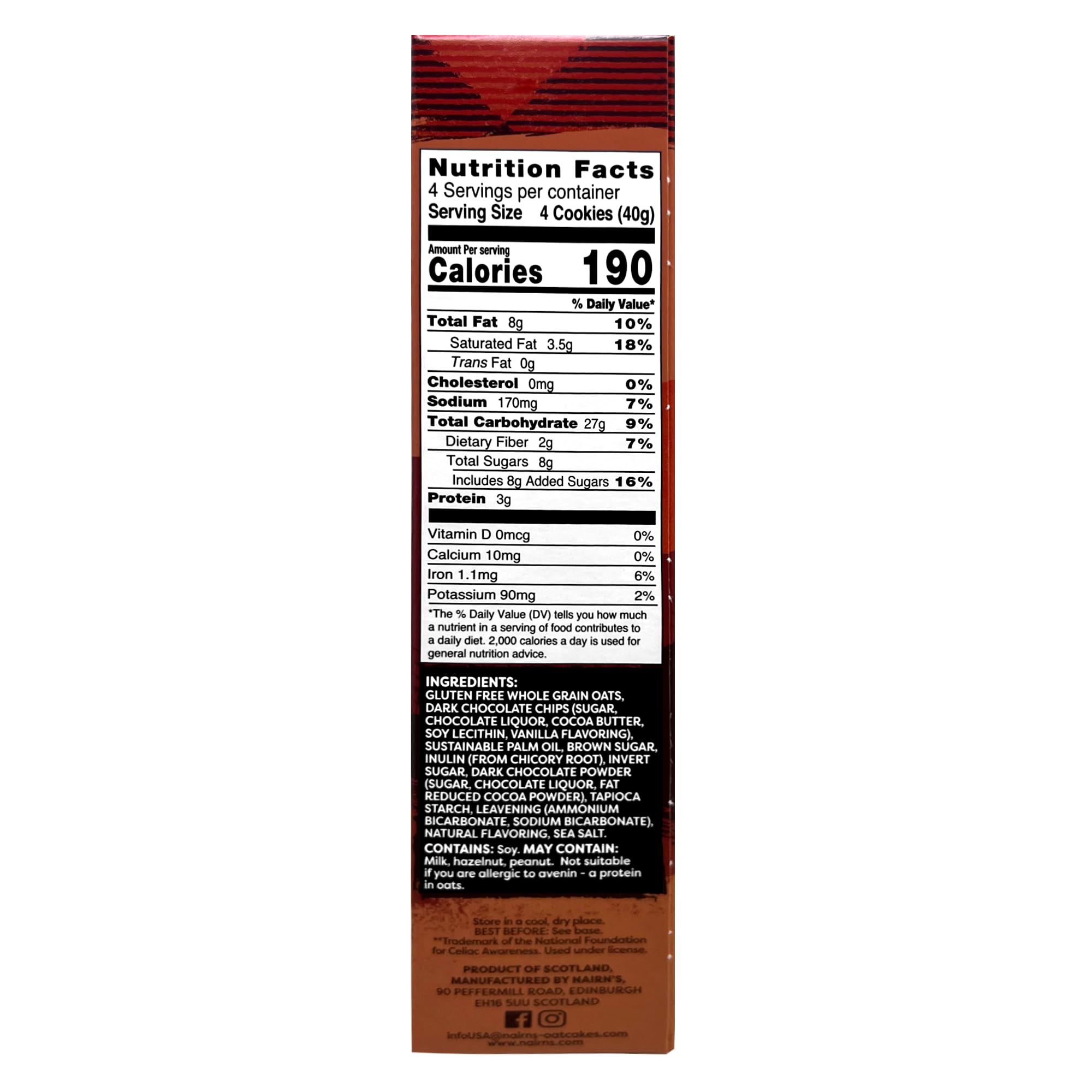Nairn's gluten-free chocolate chip oat grahams on the go snack ideal for busy days
