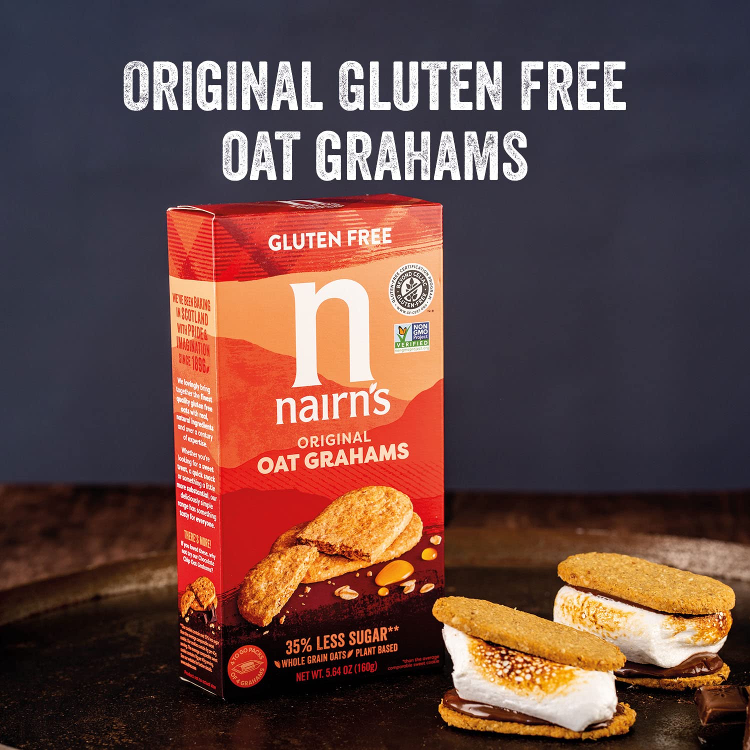 Nairn's oats grahams for s'mores and campfire treats