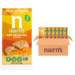 Nairn's stem ginger grahams packfront for convenient on-the-go snacking