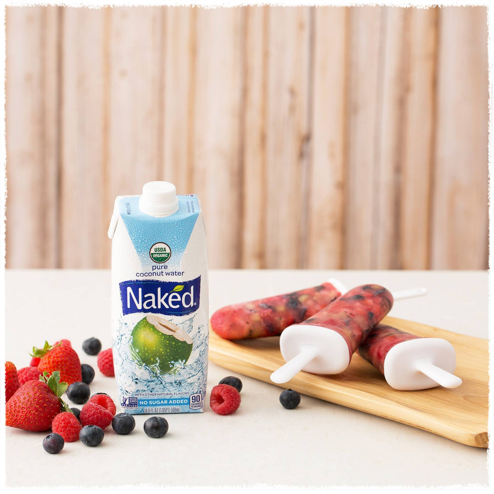 Non-GMO verified label on Naked Coconut Water for ingredient transparency