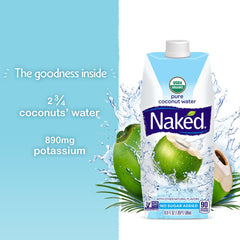 Organic label on Naked Coconut Water indicating USDA Organic quality