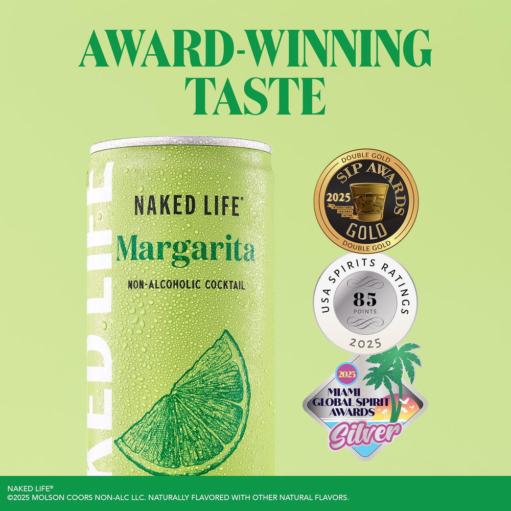 Naked Life Margarita botanicals steam-distilled focus conveys fragrant notes