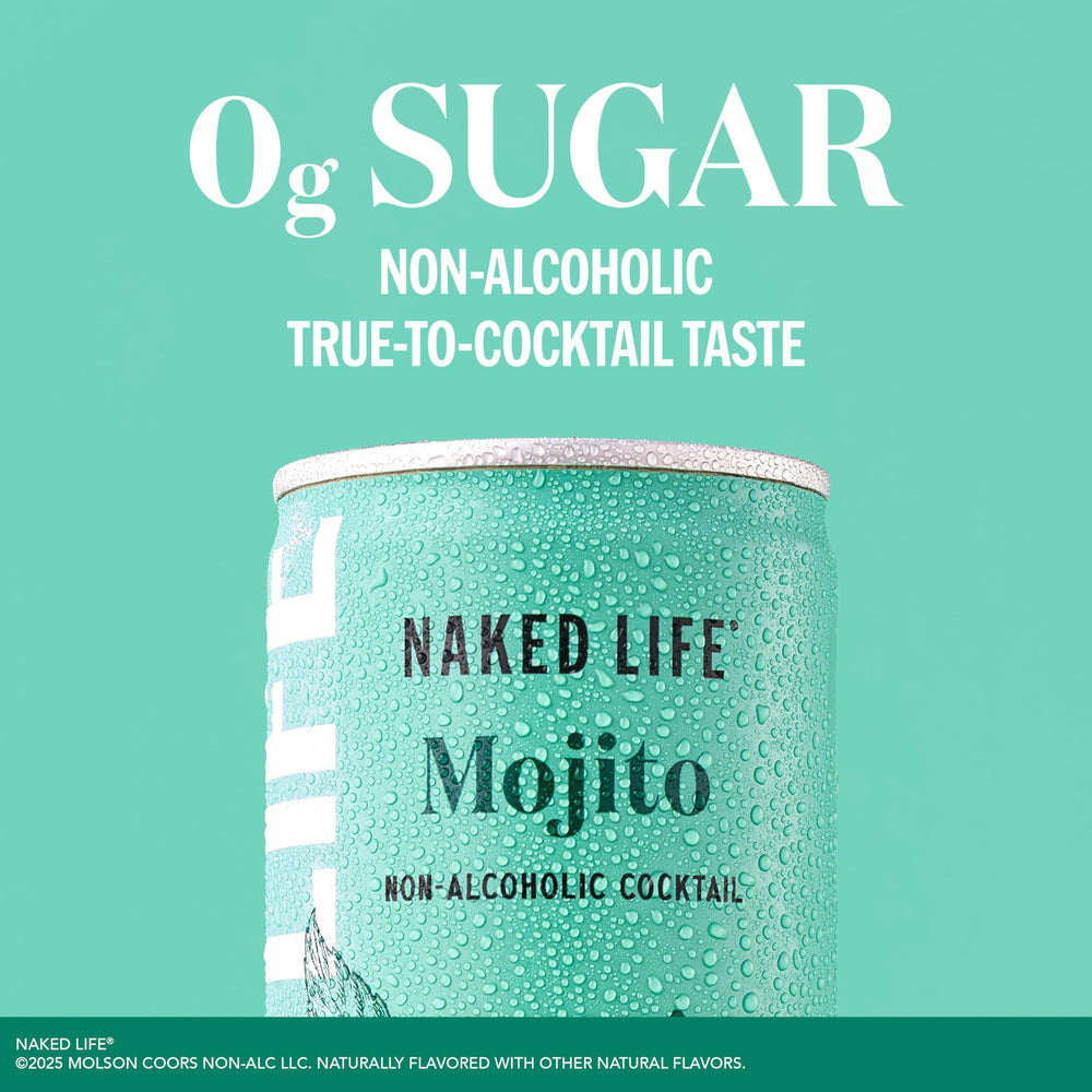Naked Life Mojito glass with mint and lime garnish