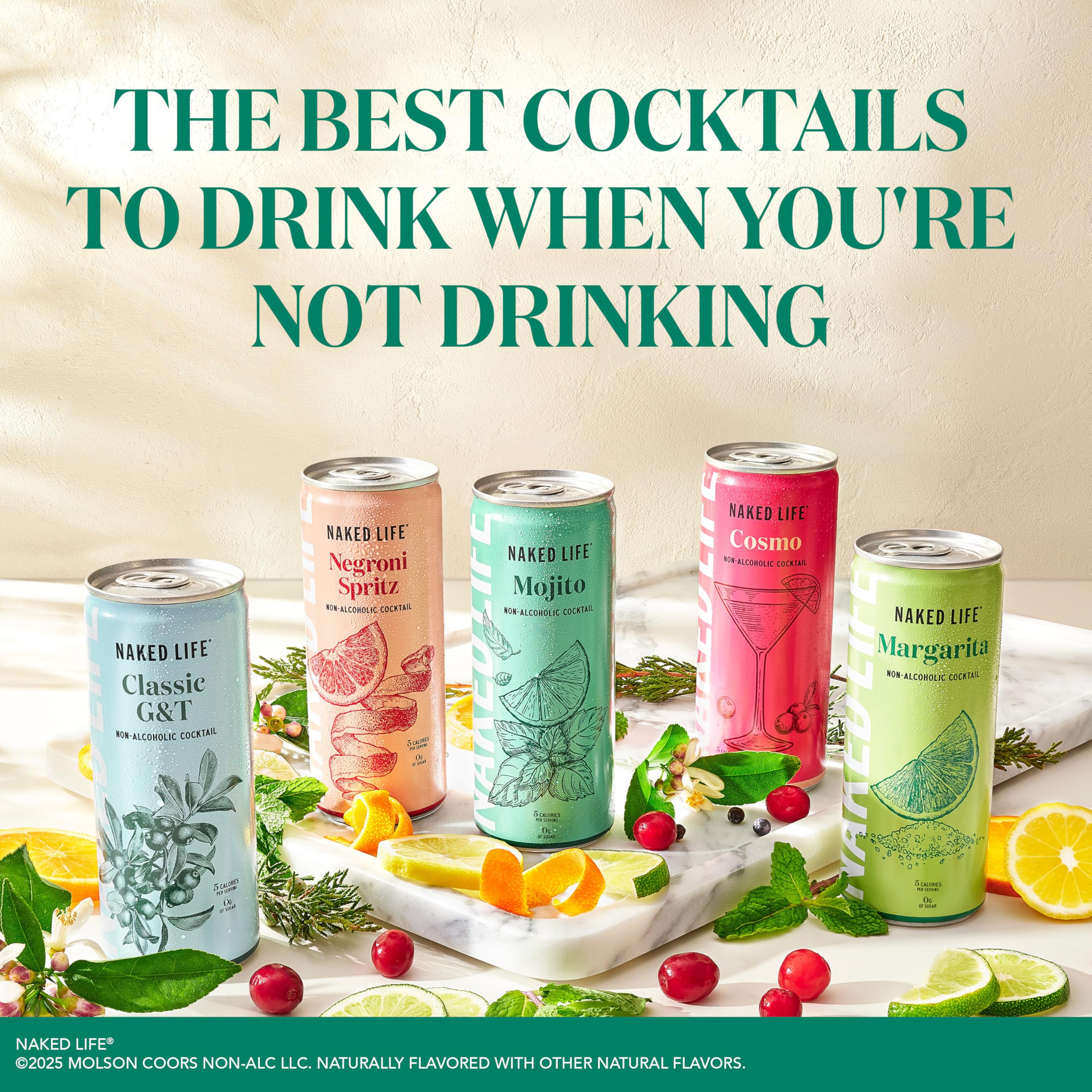 Sparkling Naked Life Mojito in a glass with mint