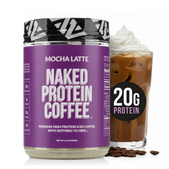 NAKED Mocha Latte Protein Coffee bottle for an energizing morning ritual.