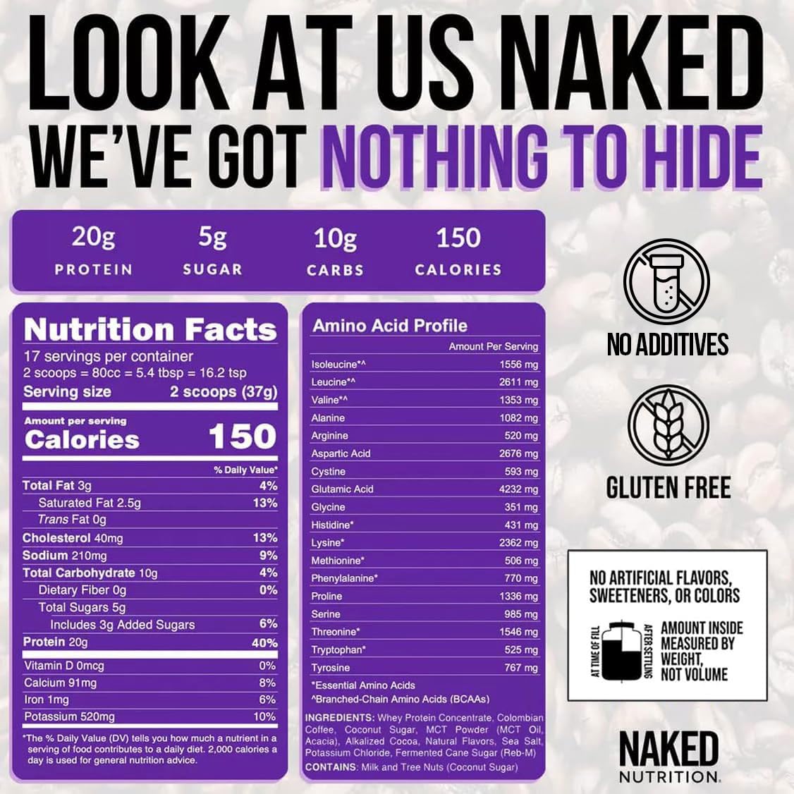 NAKED Mocha Latte Protein Coffee iced glass showing a refreshing mocha flavor.