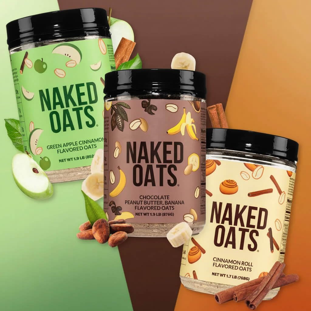 NAKED Oats Apple Cinnamon serving in a bowl, ready for quick breakfast.