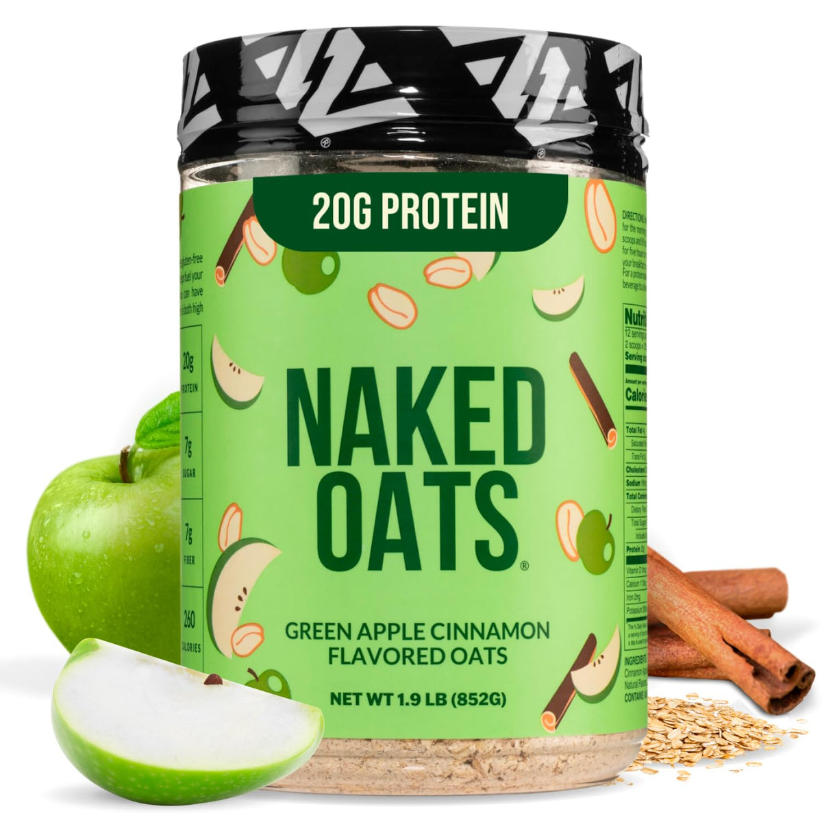 Naked Oats Apple Cinnamon overnight oats pack for quick breakfast