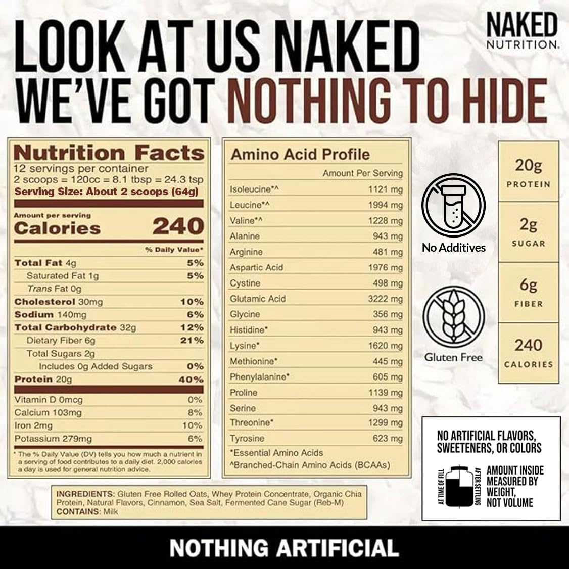 NAKED Oats Cinnamon Overnight Oats jar showing convenient packaging.