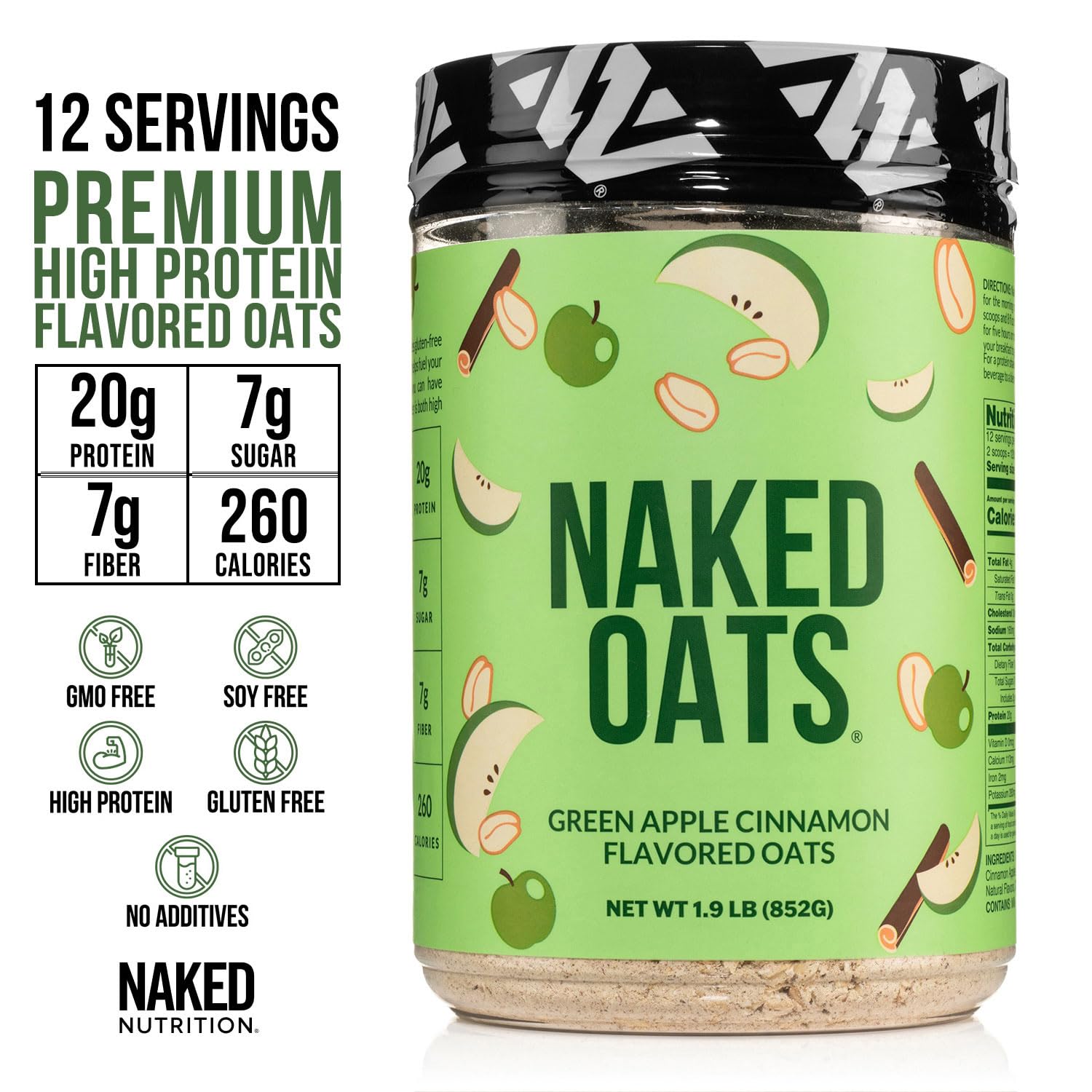 Naked Oats diced cinnamon apples in bowl