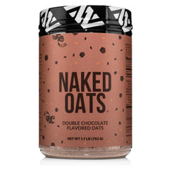NAKED OATS Double Chocolate pack shot highlights a high-protein breakfast option.