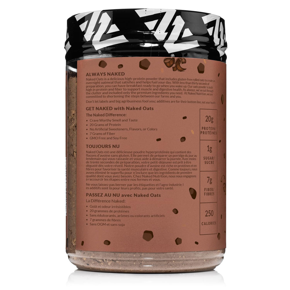 NAKED OATS grass-fed whey protein scoop highlights protein-rich oats.