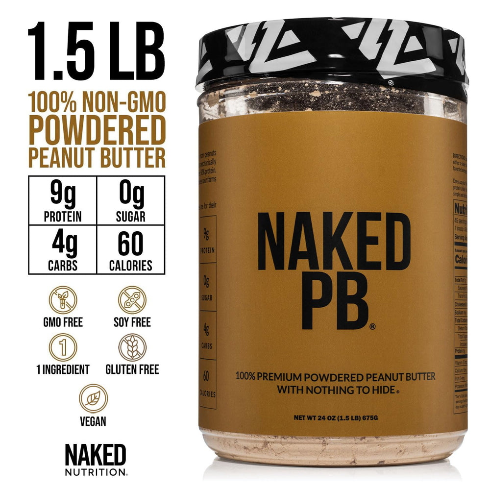 Naked PB label shows no additives, emphasizing purity