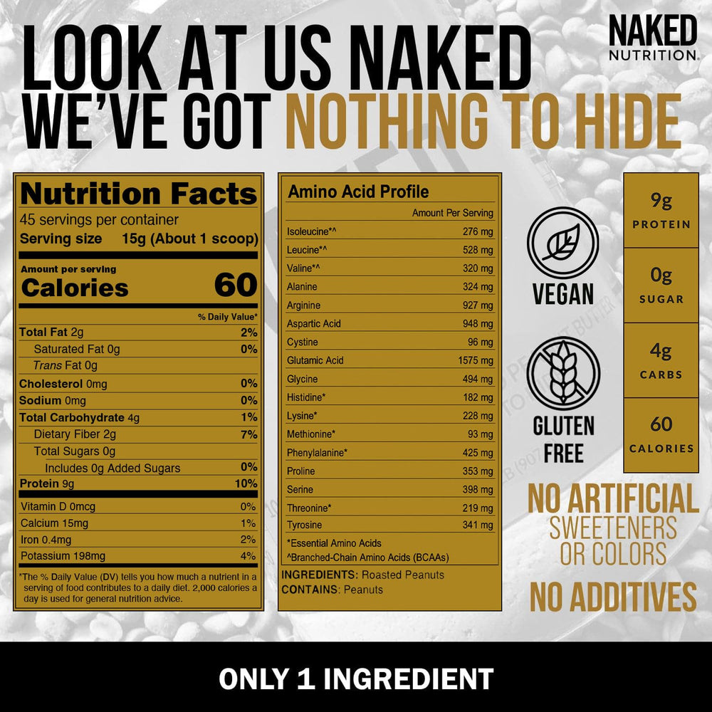 Naked PB scoop for easy portion control and quick mixing