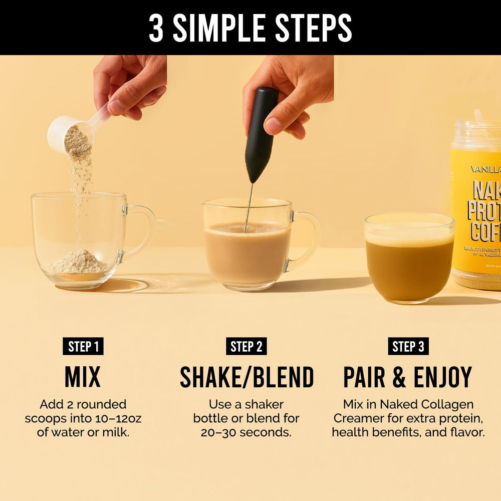 NAKED Vanilla Latte tall glass with ice delivers a refreshing chill.