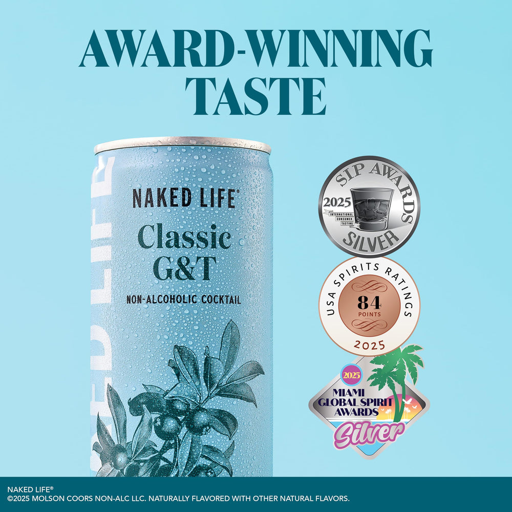 Naked Life Classic G&amp;T with citrus slice suggests bright garnish and aroma.