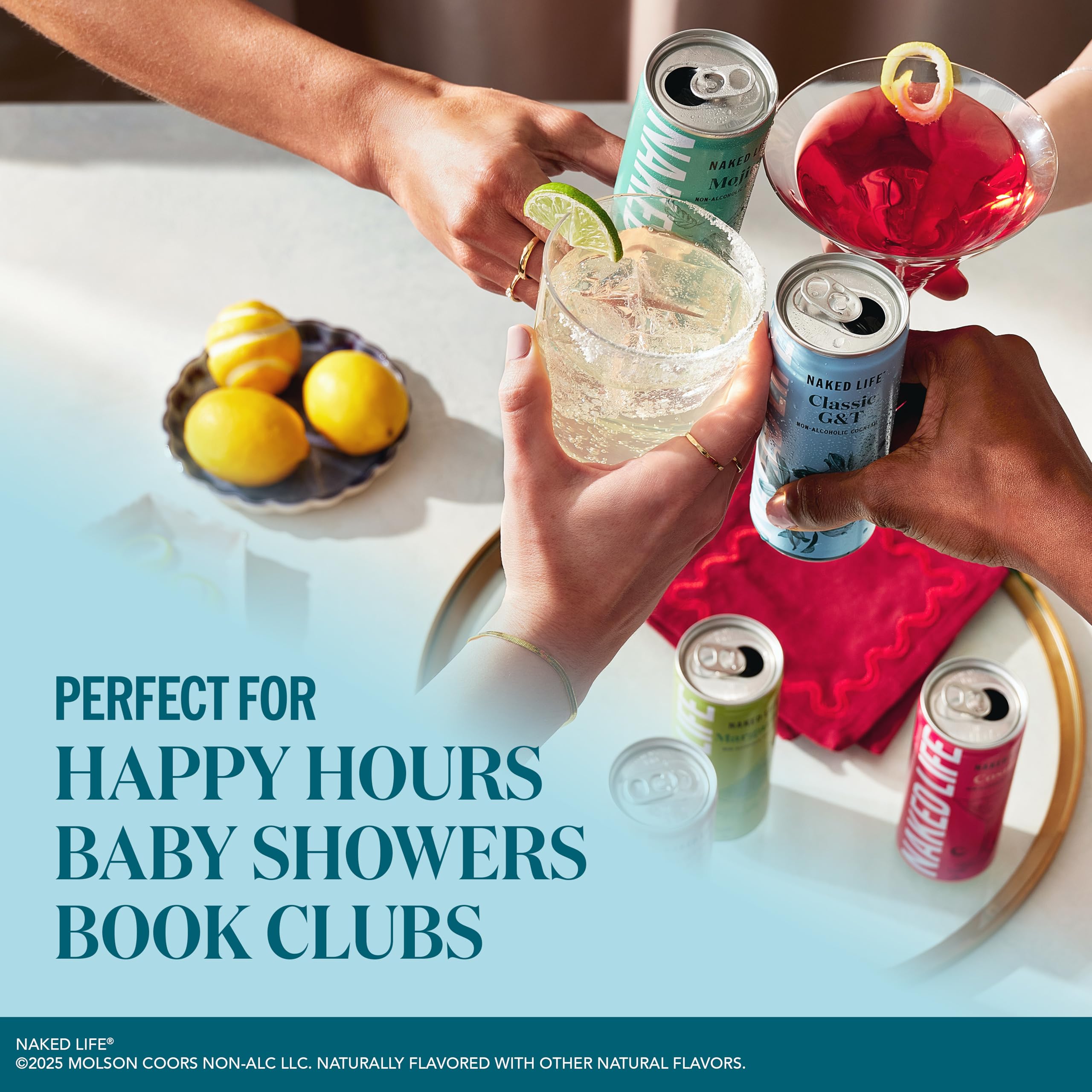 Naked Life Classic G&amp;T four-pack showcases convenient alcohol-free options.