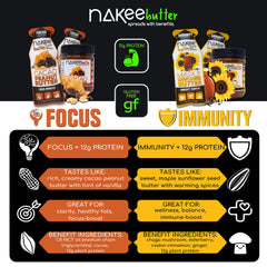 Nakee Butter Focus cacao peanut butter jar on trail pack for keto-friendly fueling.
