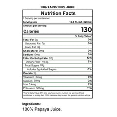 Namai Papaya Juice pour action showing smooth pour with no artificial additives.