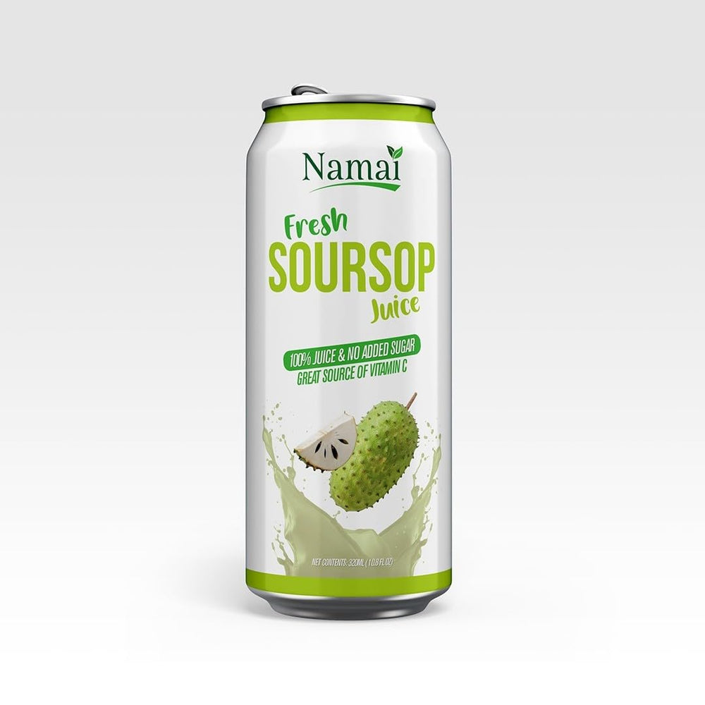 Namai Pure Soursop Juice served over ice creates a cooling, thirst-quenching treat.