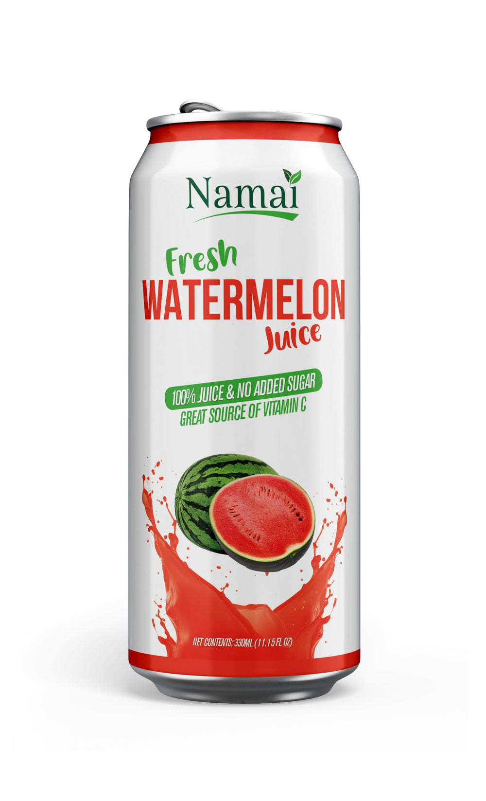 Namai Watermelon Juice ingredients label, single-ingredient natural option for simple sipping.