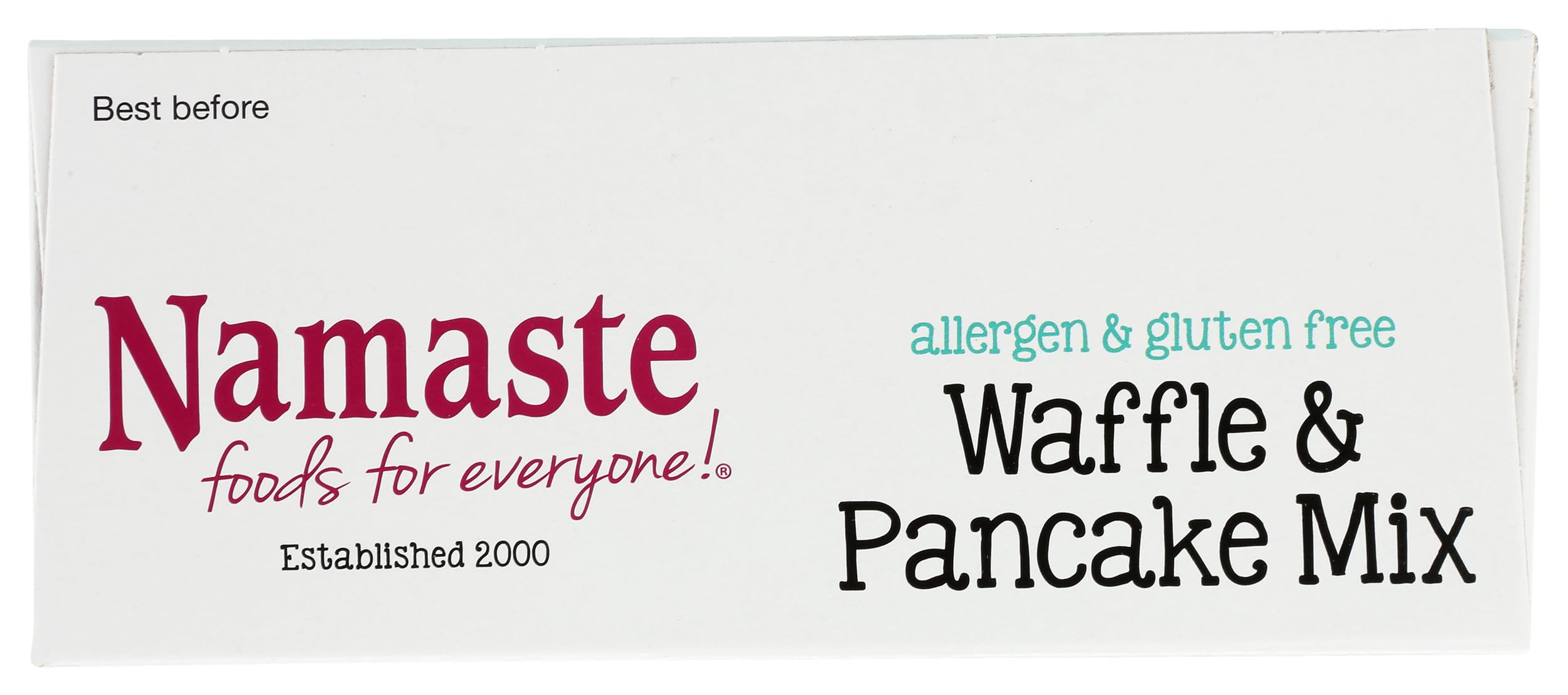 Namaste Foods gluten-free certification label on packaging.