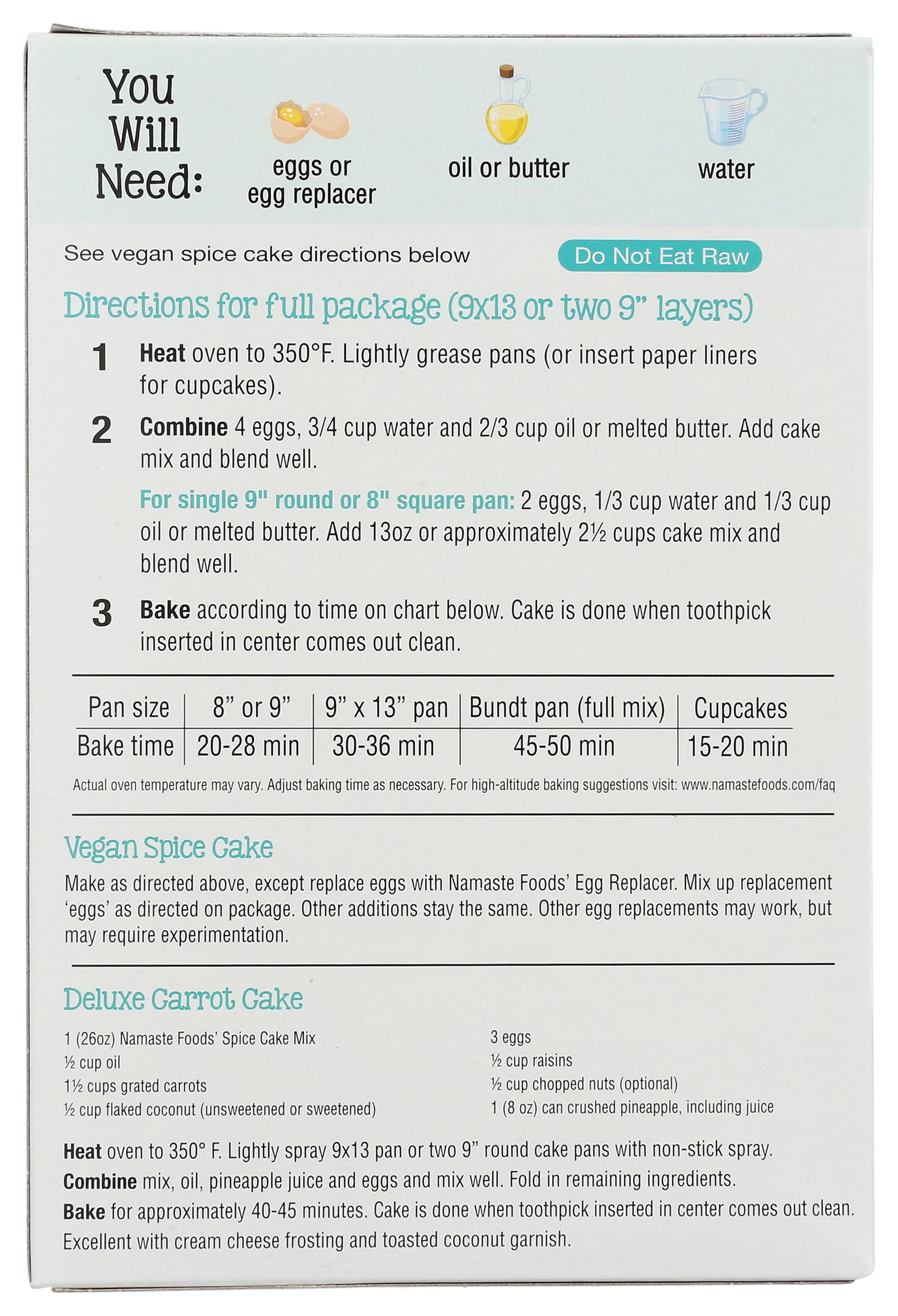 Namaste Foods gluten-free certified badge on the package highlights compliance