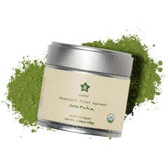 Nami Matcha Okumidori first harvest packaging highlights premium ceremonial-grade freshness.