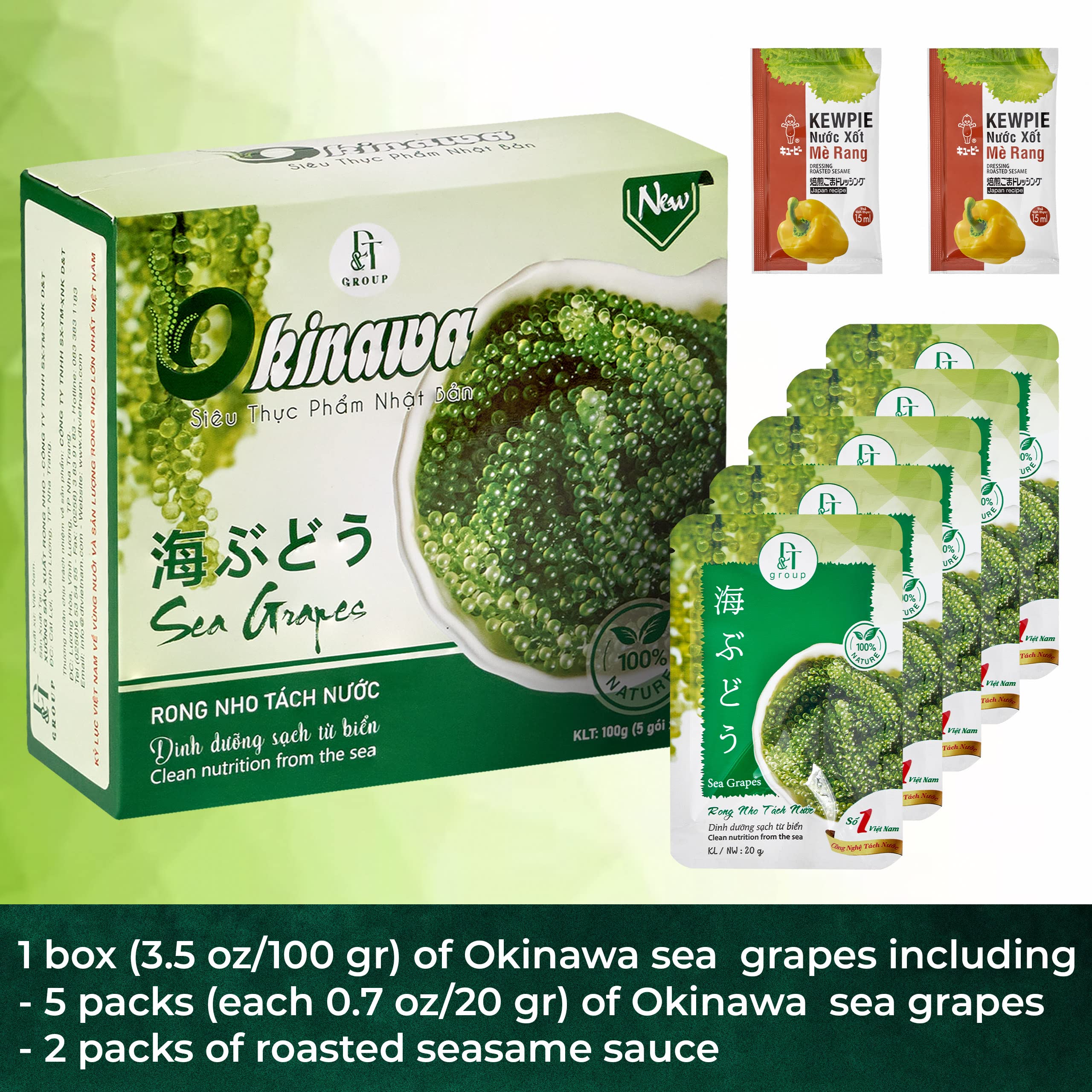 NAMISO OKINAWA sea grapes dehydrated bundle ready for quick salads.