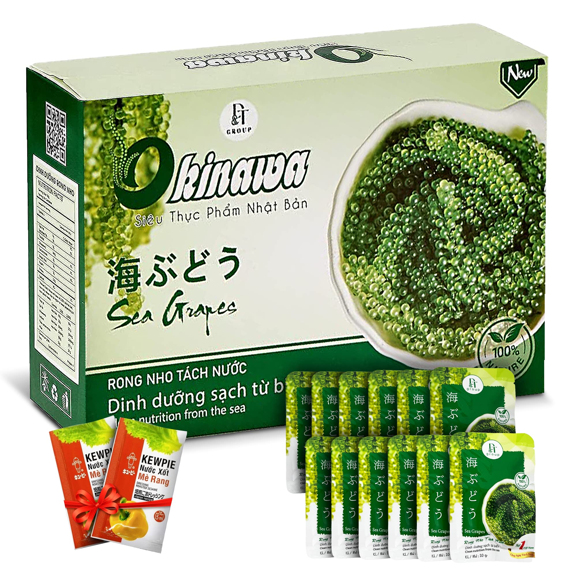 NAMISO Okinawa sea grapes pack on shelf ready to hydrate for fresh, ocean-briny taste