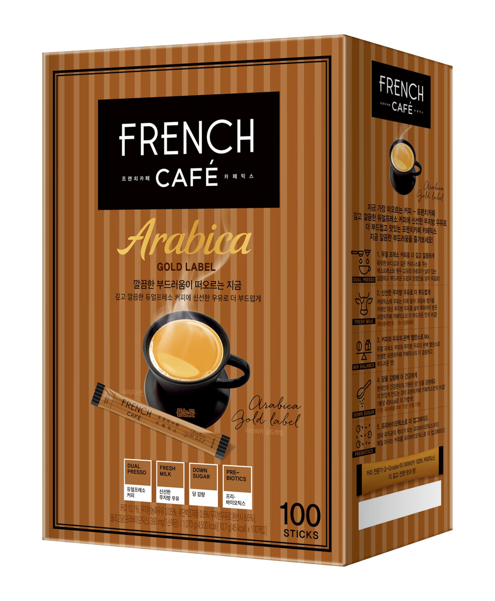 NAMYANG Namyang French Cafe Arabica Gold Label sticks cup-ready coffee for home.