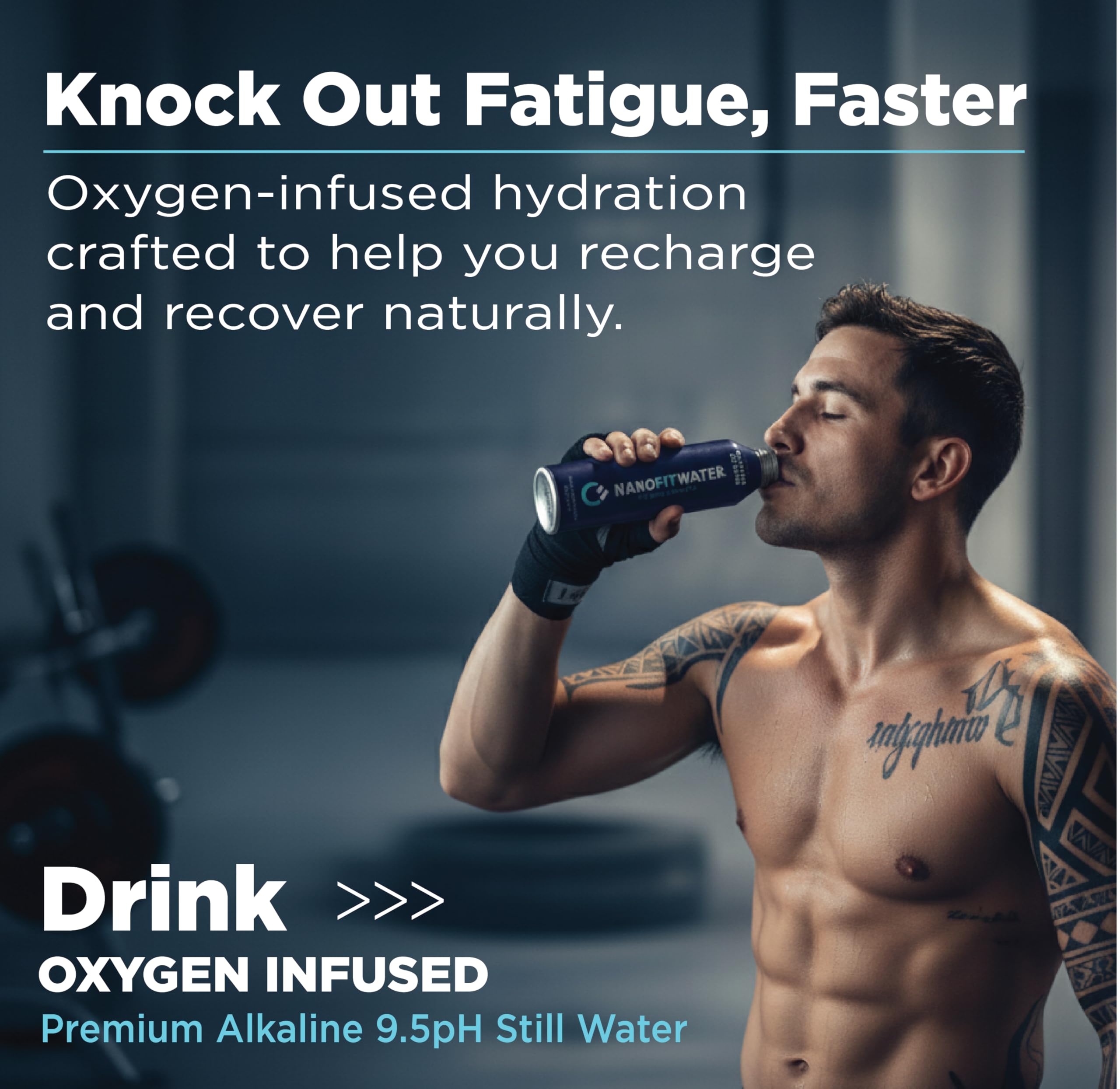 NANO FIT WATER 16oz aluminum bottle ready for activity