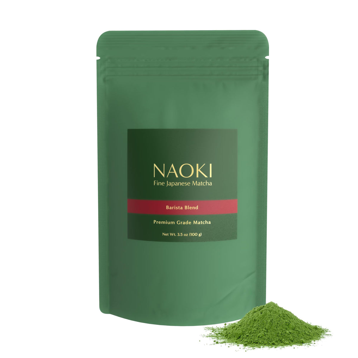 Naoki Matcha Barista Blend 100g packaging highlights value and convenient home use