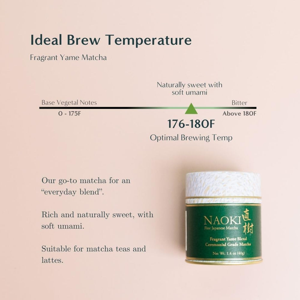 Cup of Naoki Matcha Fragrant Yame Blend with vibrant aroma for focus.