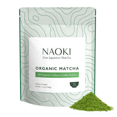 Naoki Matcha Organic All Purpose Blend bag showing versatile storage and freshness