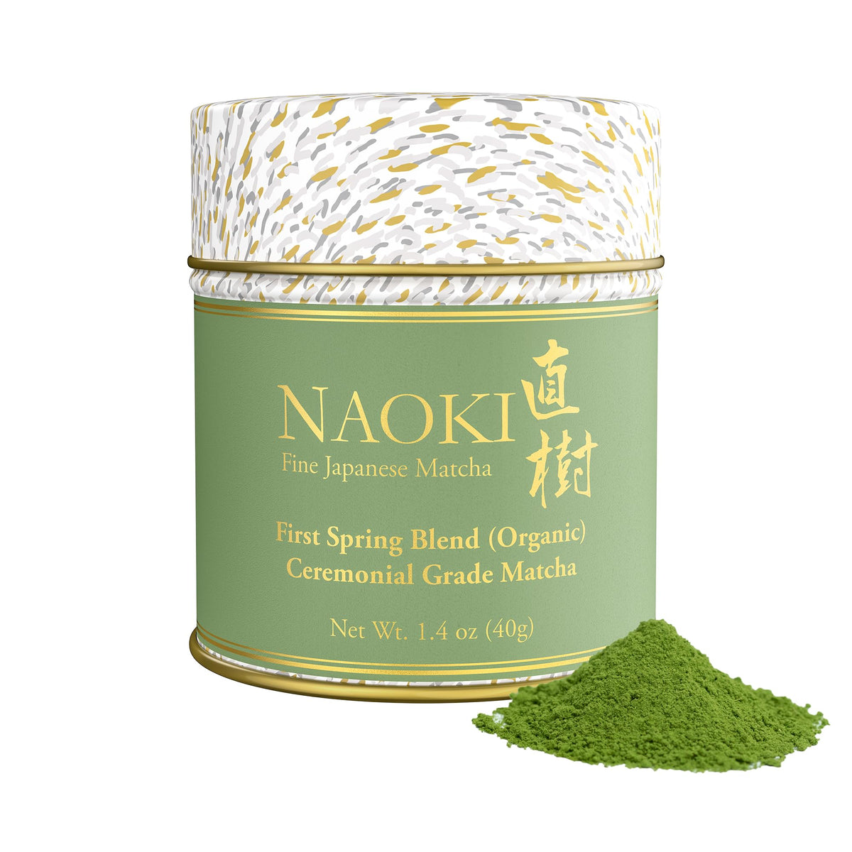 Naoki Matcha Organic First Spring Blend packaging displaying premium ceremonial grade powder