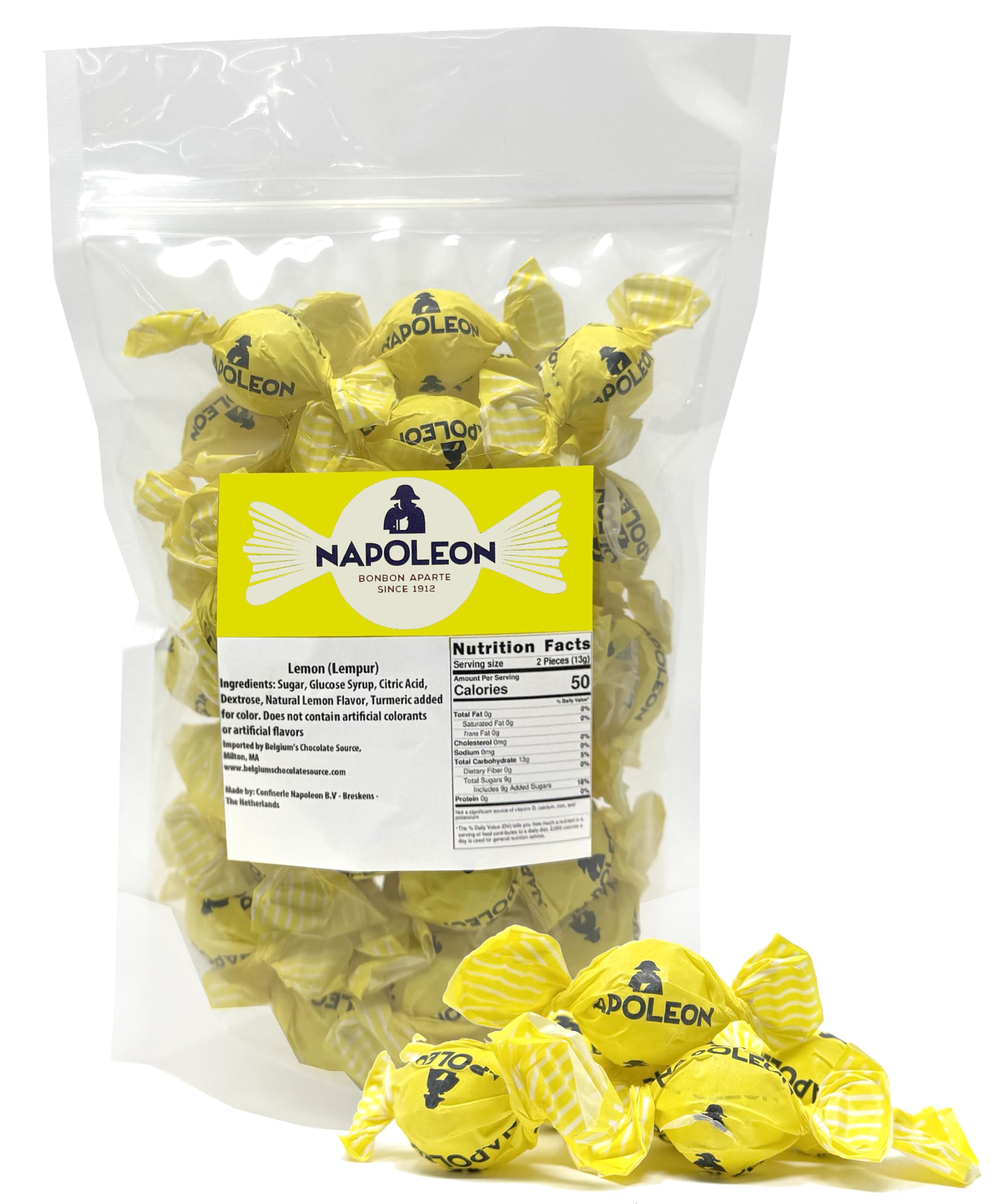Napoleon Sour Lemon Balls pack shot, individually wrapped for freshness and sharing.