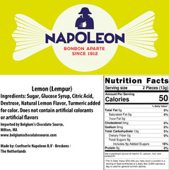 Napoleon Sour Lemon Balls close-up, wrapped candies show gloss and packaging.