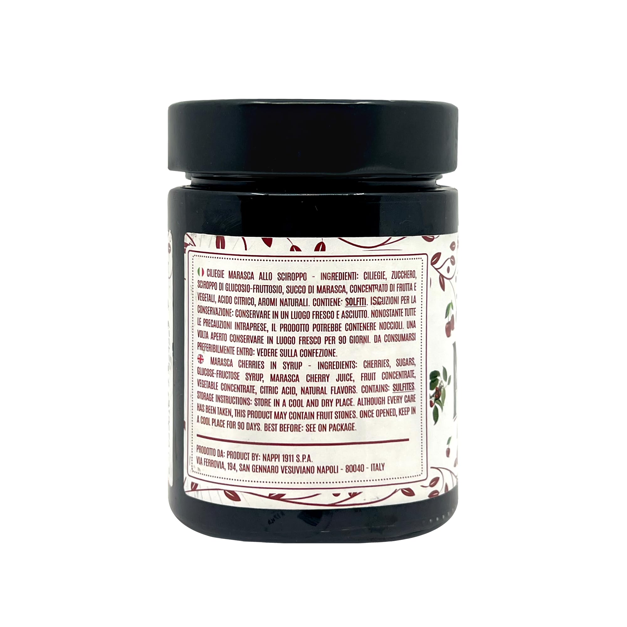 Nappi 1911 marasca cherries dessert topping adds color and flavor
