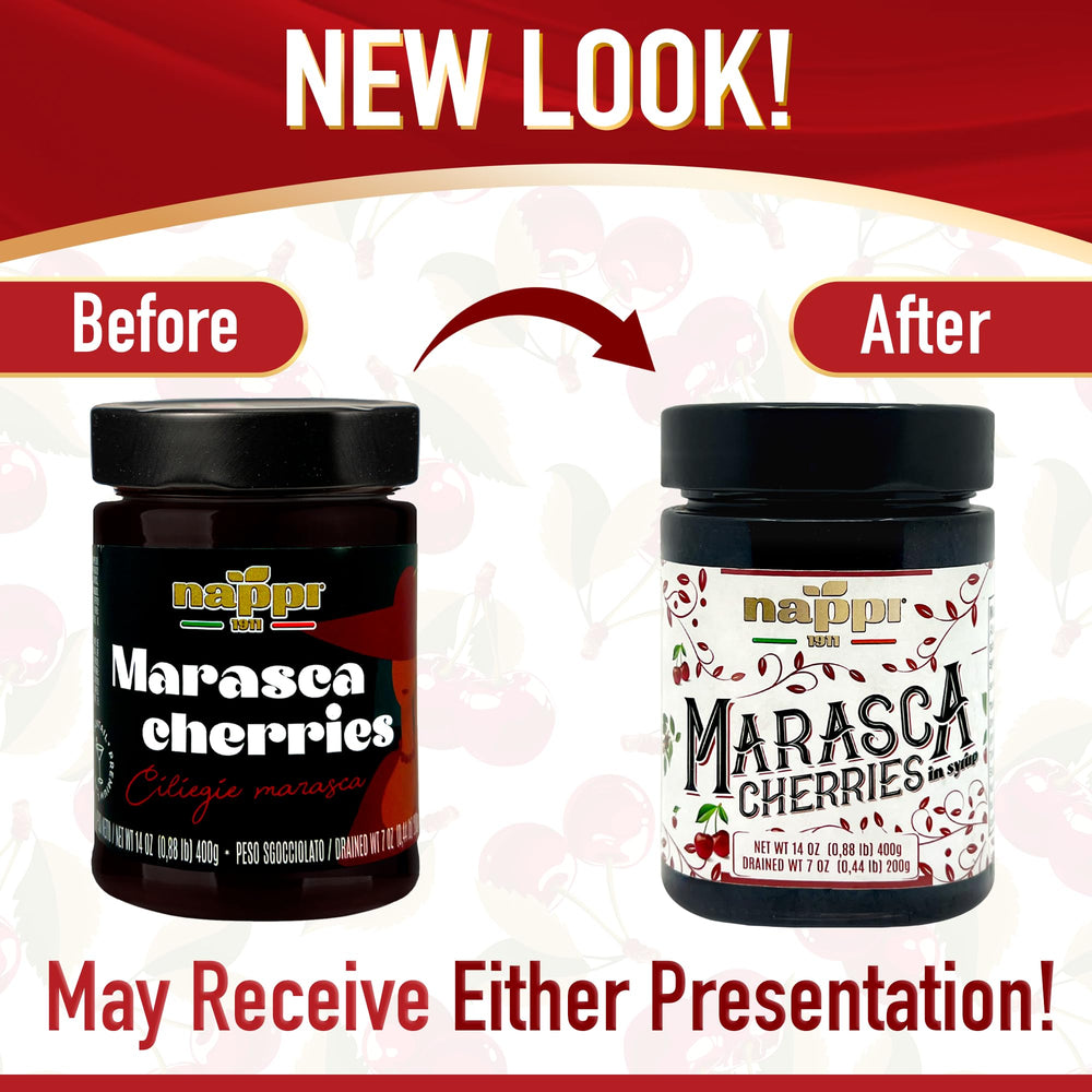 Nappi 1911 marasca pitted cherries in syrup jar ready to use