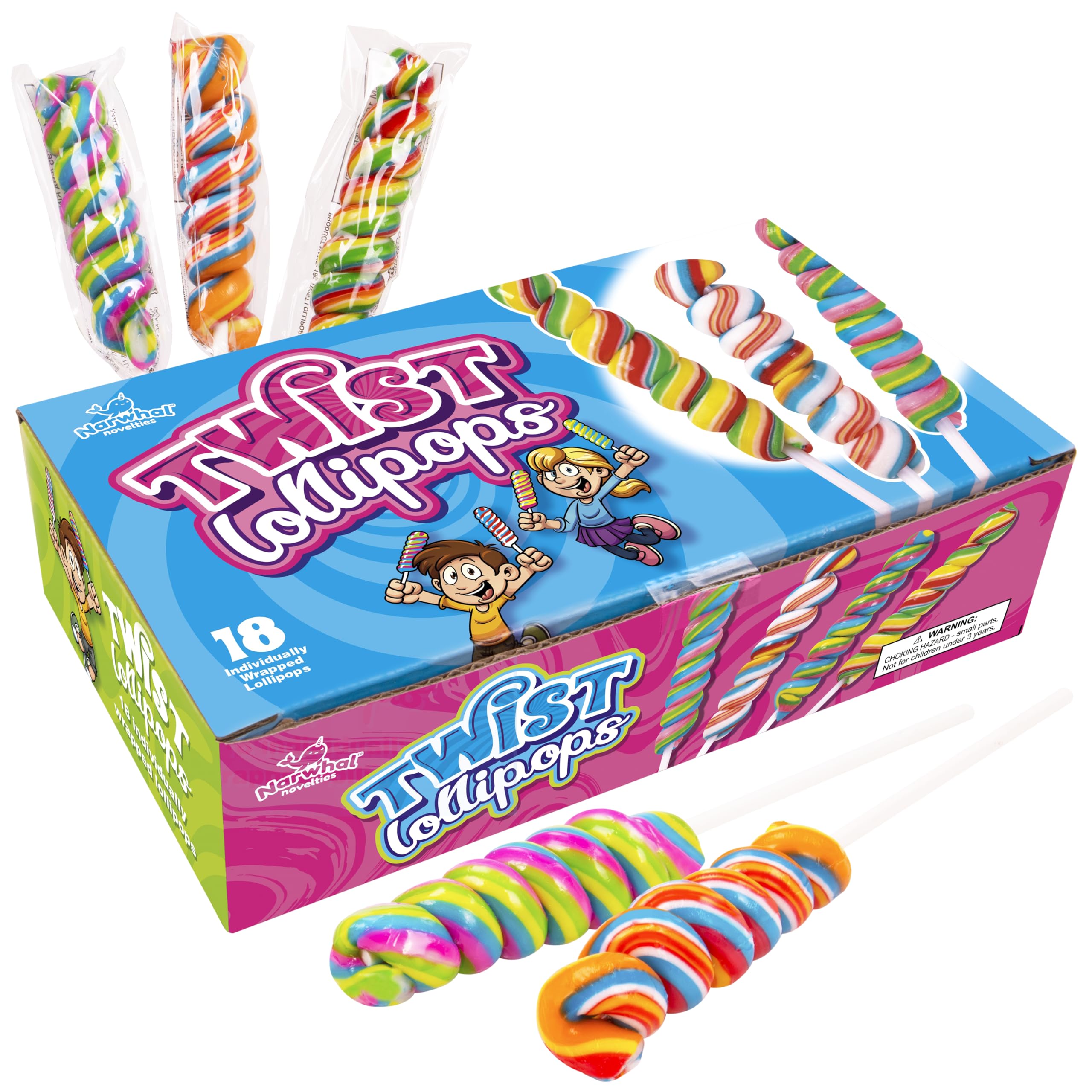 Narwhal Novelties colorful party candy display enhances candy buffets and Easter baskets.