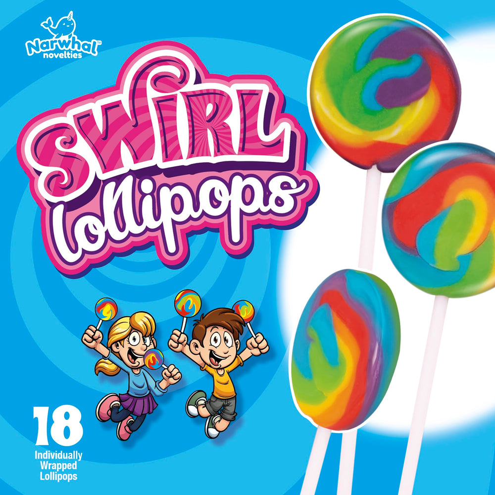 Narwhal Novelties swirl lollipops 4-8 inch for eye-catching treats