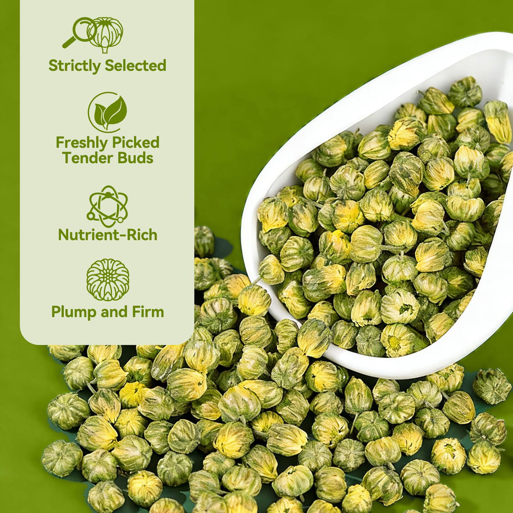 NASLAPH Chrysanthemum Tea handpicked buds indicate premium quality.