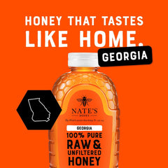 Nate's Honey 32oz bottle front view for easy pouring