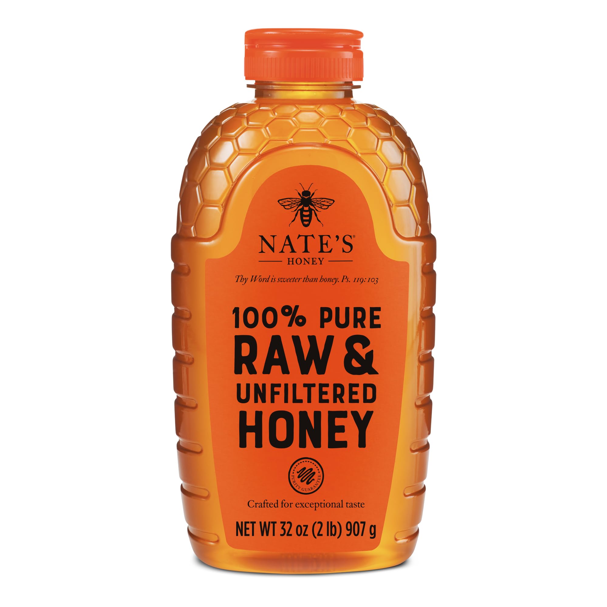 Nate's Honey 32oz squeeze bottle ready for daily drizzle on coffee and tea.