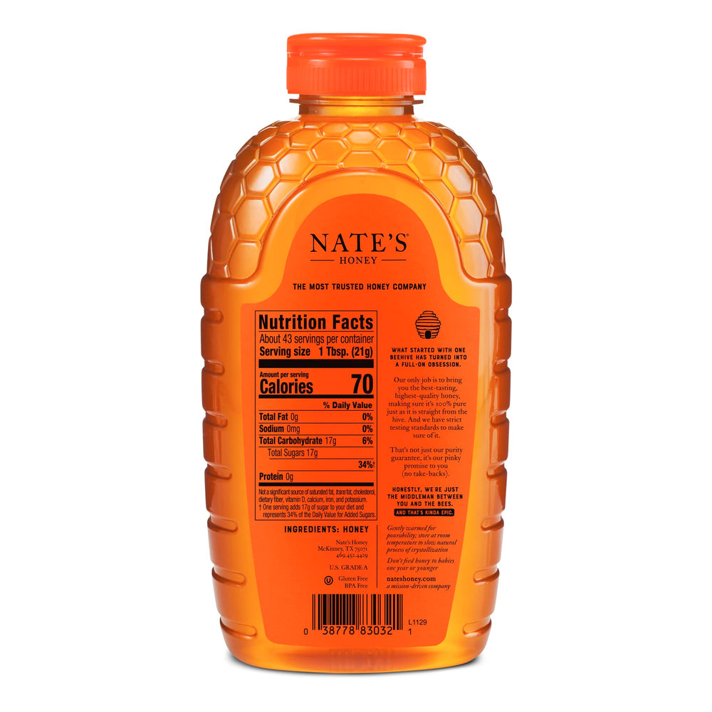 Nate's Honey used as a baking ingredient for moist treats.