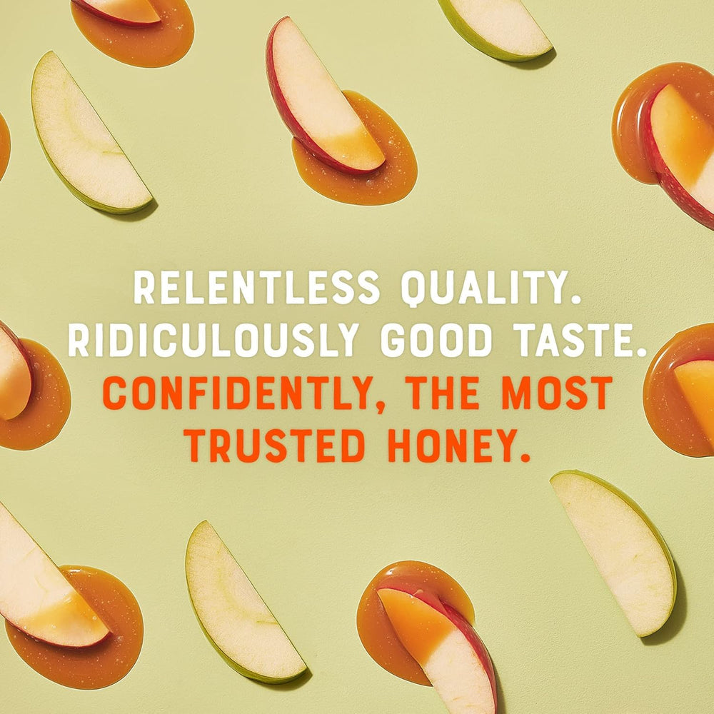 Nate's Honey bottle label closeup shows authentic purity and unfiltered pollen.
